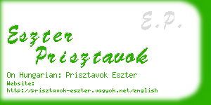 eszter prisztavok business card